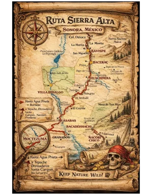 Antiguo mapa del tesoro — Sonora, México.